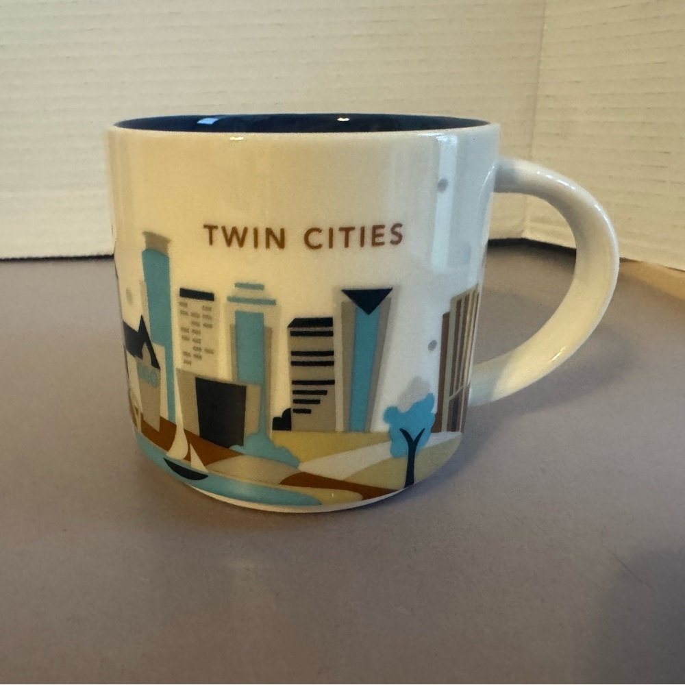 Starbucks Twin Cities Ceramic Mug - White and Blue Accents